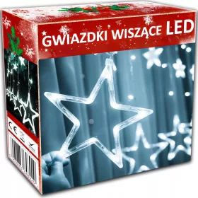    TENDA LUCE LED GHIRLANDA STELLE DECORATIVE PER FINESTRA LUCI NATALIZI