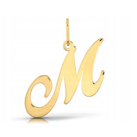    CIONDOLO CATENA PLACCATA ORO LETTERA M IN ORO CIONDOLO DECORATIVO 925 LETTERE