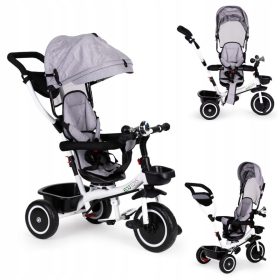    Triciclo, passeggino, passeggino girevole a 360 gradi, ECOTOYS grigio