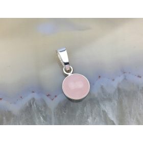  Ciondolo argento piccolo pietra quarzo rosa argento pr. 925