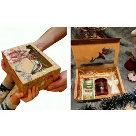    Un regalo per Natale, un set regalo di bicchieri e una candela: un bicchiere e una candela da elfo