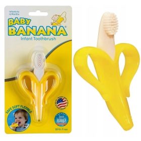    Massaggiagengive ortodontico Baby Banana, in silicone, tonalità giallo e oro