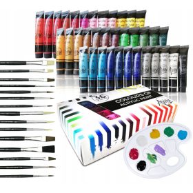   SET PITTURA GRANDE VERNICI ACRILICHE 36x20 ml + PALLET + PENNELLI 15 PZ