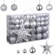  Palline di Natale infrangibili per albero di Natale 6/4/3 cm Set 101 in 1 - argento