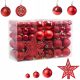  Palle di Natale infrangibili 6/4/3 cm Set 101 in 1 - rosso