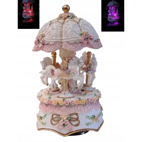    MERAVIGLIOSO GIOSTRA CAVALLI CARillon LUCI GIRI GIOCO ILLUMINATO MERAVIGLIOSO