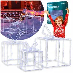    SET REGALI DI NATALE LED A RISPARMIO ENERGETICO BIANCO GIARDINO INVERNALE FLASH