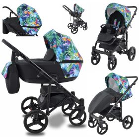    Passeggino Babe Boss Cavo Premium 3in1 Fiori, verde, grafite, beige