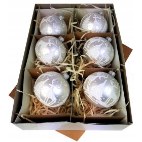  Palle di Natale in vetro 6 pz. 8 cm