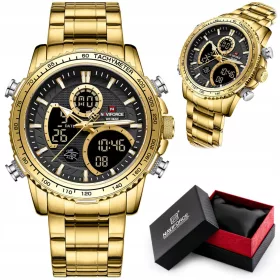   OROLOGIO DA UOMO NAVIFORCE NF9182 G/B CRONOMETRO SVEGLIA LUCE + CONFEZIONE REGALO