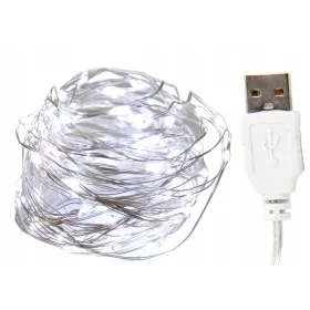  LAMPADE su filo, 100 LED, USB, lunghezza 10 m A FREDDO
