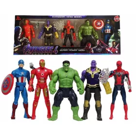    5 GRANDI FIGURINE IN FERRO DI THANOS SPIDERMAN DEI VENDICATORI