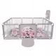  Box Grigio Per Bambini Parco Giochi Basket Porte 100 Palloni