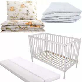    Letto in legno Bobas Magda 60 x 120 cm bianco + 4 altri prodotti