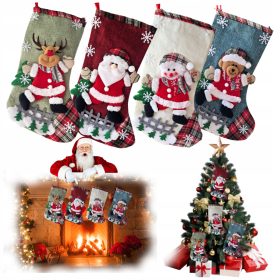    4 CALZINI DI NATALE REGALO Grandi decorativi PER CAMINO Decorativi per finestre