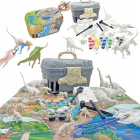    Set di personaggi creativi di dinosauri in un set XXL con tappetino per valigia