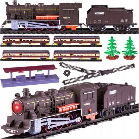    TRENO TRENO ELETTRICO per Bambini Locomotiva a vapore 5 carrozze BINARI STAZIONE 325 cm