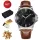  OROLOGIO DA UOMO IN PELLE, MARRONE, PELLE 925, SUL CINTURINO, REGALO PER IL PAPÀ DEL RAGAZZO