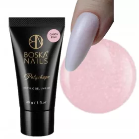    Boska Gel Acrilico Polyshape 30g Rosa Caramella Con Particelle