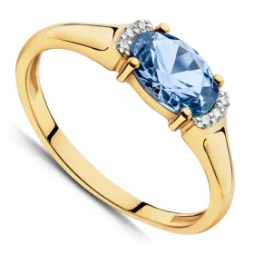  ANELLO DI FIDANZAMENTO IN ORO CON TOPAZIO PR.585 R0ZM.8-23