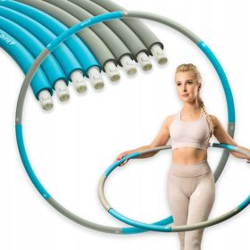    DrFit Hula Hop classico pieghevole dimagrante ø 100 cm, grigio e blu