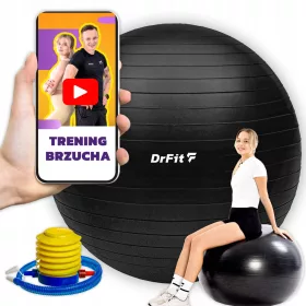    Palla per esercizi e riabilitazione con pompa DrFit, 85 cm, nera