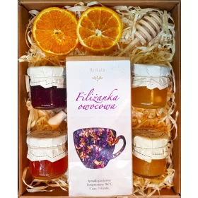 CONFEZIONE REGALO CESTINO REGALO TÈ MARMELLATA MIELE