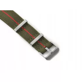    CINTURINO PREMIUM NATO ELASTICO NATEL4920 OLIVA / ROSSO 22 mm