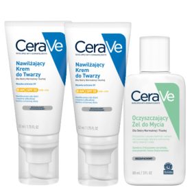   Kit CeraVe: Crema Idratante Viso SPF 50 e Gel Detergente - Per Pelli Normali e Secche