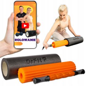    DrFit Roller set massaggio rigenerante riabilitazione yoga 3in1 ø15x45cm