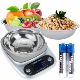    Bilancia elettrica Blow tonalità di grigio + Ciotola cucina Blow 44-240#28 cm