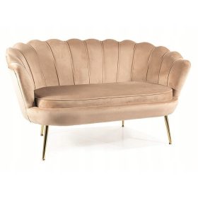    Divano glamour per soggiorno CAMELLIA 2 VELVET struttura beige/oro