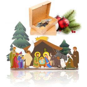  NATALE COLORATO NITCH, STALLA + FIGURINE Pieghevole V12