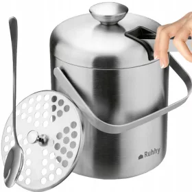   SECCHIELLO CONTENITORE GHIACCIO BOTTIGLIA REFRIGERANTE PINZE CUCCHIAIO 1,3L