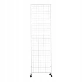   Griglia, supporto, display premium su ruote. 60 x 200. Bianco