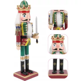  FIGURINA ORNAMENTO DI NATALE SCHIACCIANOCI IN LEGNO
