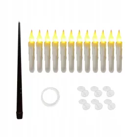    Candele galleggianti da 12 pezzi con filo galleggiante senza fiamma volante bianco caldo