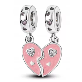  Charms ciondolo in argento Cuore Madre e figlia