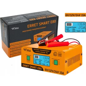    RADDRIZZATORE PER AUTO ERRET SMART CHARGER AGM GEL 6V 12V 24V 15A