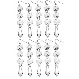    SET DI CIONDOLI, CRISTALLI, punte di freccia dell'ALBERO DI NATALE FATTE A MANO, 10 pezzi, ACRILICO