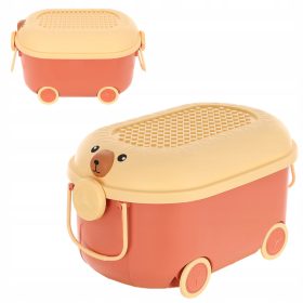    SCATOLA PER GIOCATTOLI in plastica su ruote, CONTENITORE con maniglia