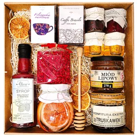    CESTINO SET REGALO REGALO CIOCCOLATO MIELE MARMELLATA TÈ CAFFÈ