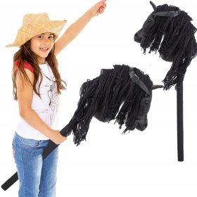    CAVALLO HOBBY CON TESTA DI CAVALLO PELUCHE CAVALLO SU BASTONE CON SUONI DELLA CRINIERA