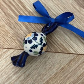    Palla di caramelle in ceramica, pendente decorativo. RU Ceramika Bolesławiec