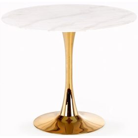    Tavolo rotondo Halmar Casemiro, regolabile in altezza, 90 x 90 x 75 cm, bianco