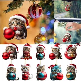    Palline decorate, palline a forma di albero di Natale 8 cm, 10 pz.