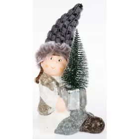  ORNAMENTO DI NATALE, FIGURINA IN CERAMICA, BAMBINA