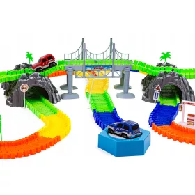    PISTA AUTO creativa per bambini Auto Auto Ostacoli Ponti Tunnel