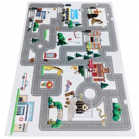    TAPPETO 80x150 STRADE STRADE AUTO CITTÀ ANTISCIVOLO PER BAMBINI