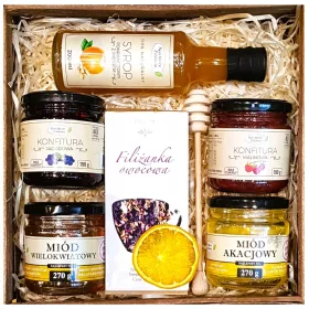  CESTO CONFEZIONE REGALO SCIROPPO TÈ MARMELLATA MIELE